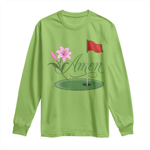 Amen Funny Golf Long Sleeve Shirt Azalea Floral Augusta Georgia for Golfers TS11 Lime Print Your Wear