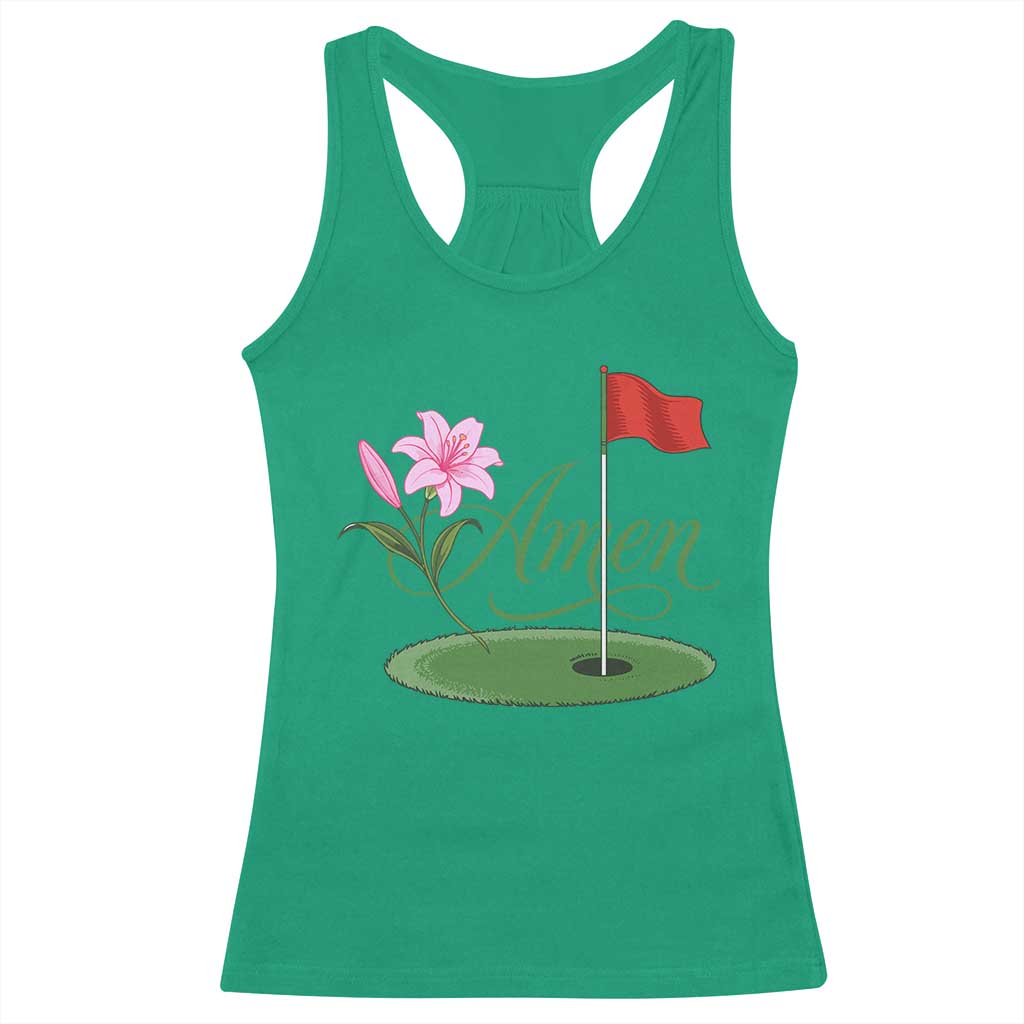 Amen Funny Golf Racerback Tank Top Azalea Floral Augusta Georgia for Golfers TS11 Irish Green Print Your Wear