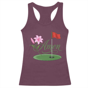 Amen Funny Golf Racerback Tank Top Azalea Floral Augusta Georgia for Golfers TS11 Maroon Print Your Wear