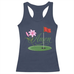 Amen Funny Golf Racerback Tank Top Azalea Floral Augusta Georgia for Golfers TS11 Navy Print Your Wear