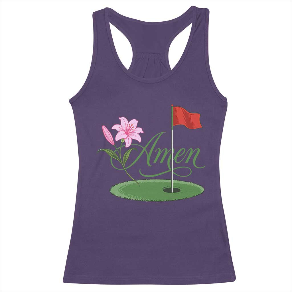Amen Funny Golf Racerback Tank Top Azalea Floral Augusta Georgia for Golfers TS11 Purple Print Your Wear