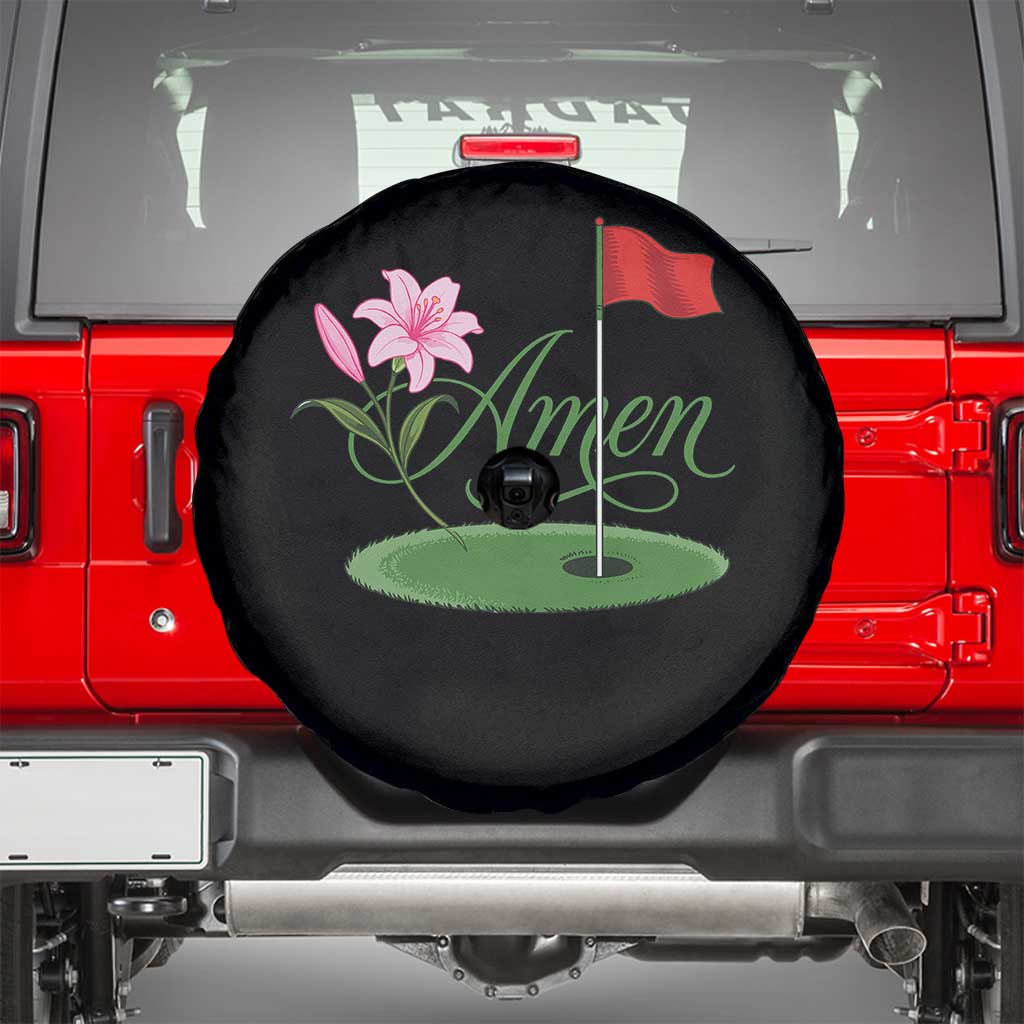 Amen Funny Golf Spare Tire Cover Azalea Floral Augusta Georgia for Golfers TS11 Black Print Your Wear