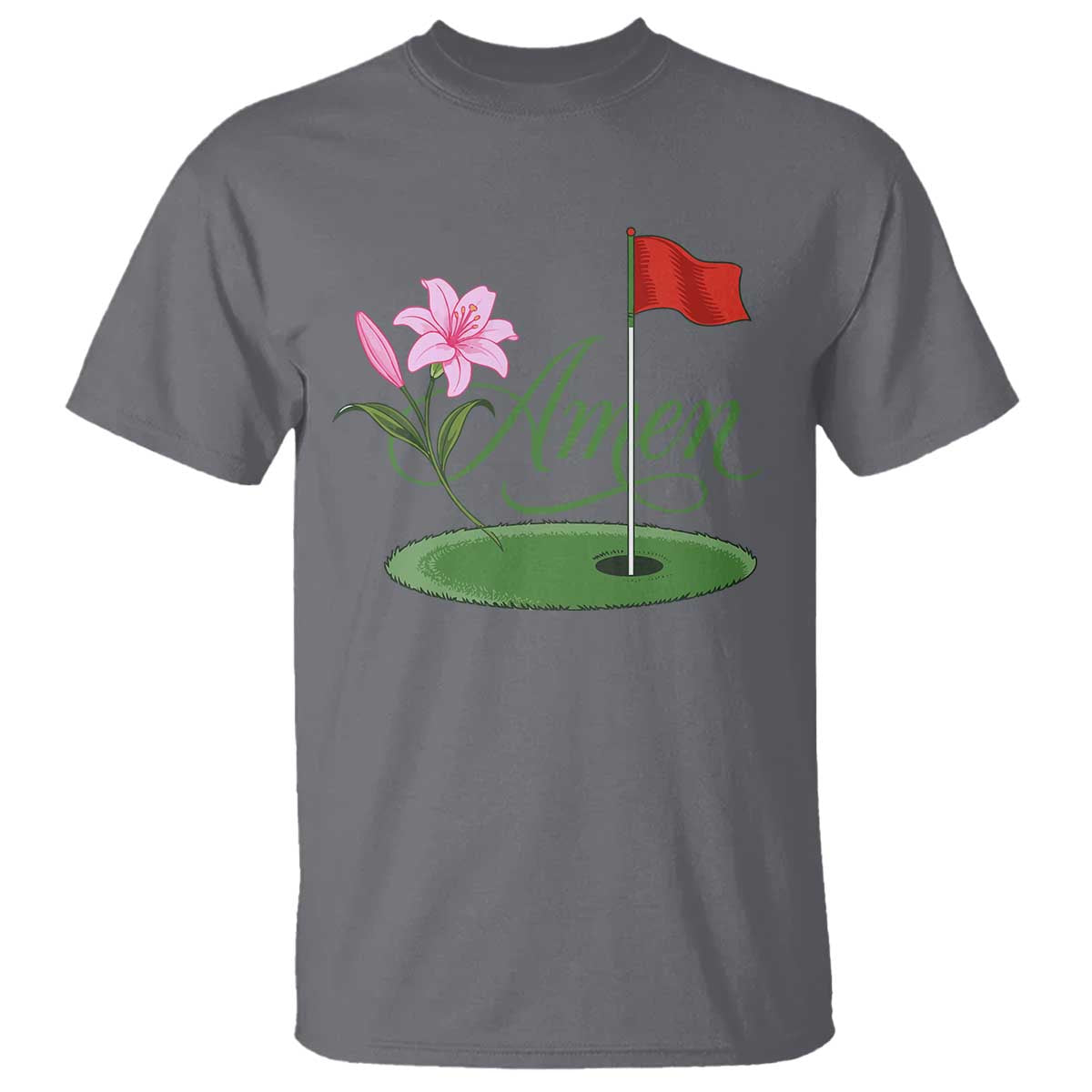 Amen Funny Golf T Shirt Azalea Floral Augusta Georgia for Golfers TS11 Charcoal Print Your Wear