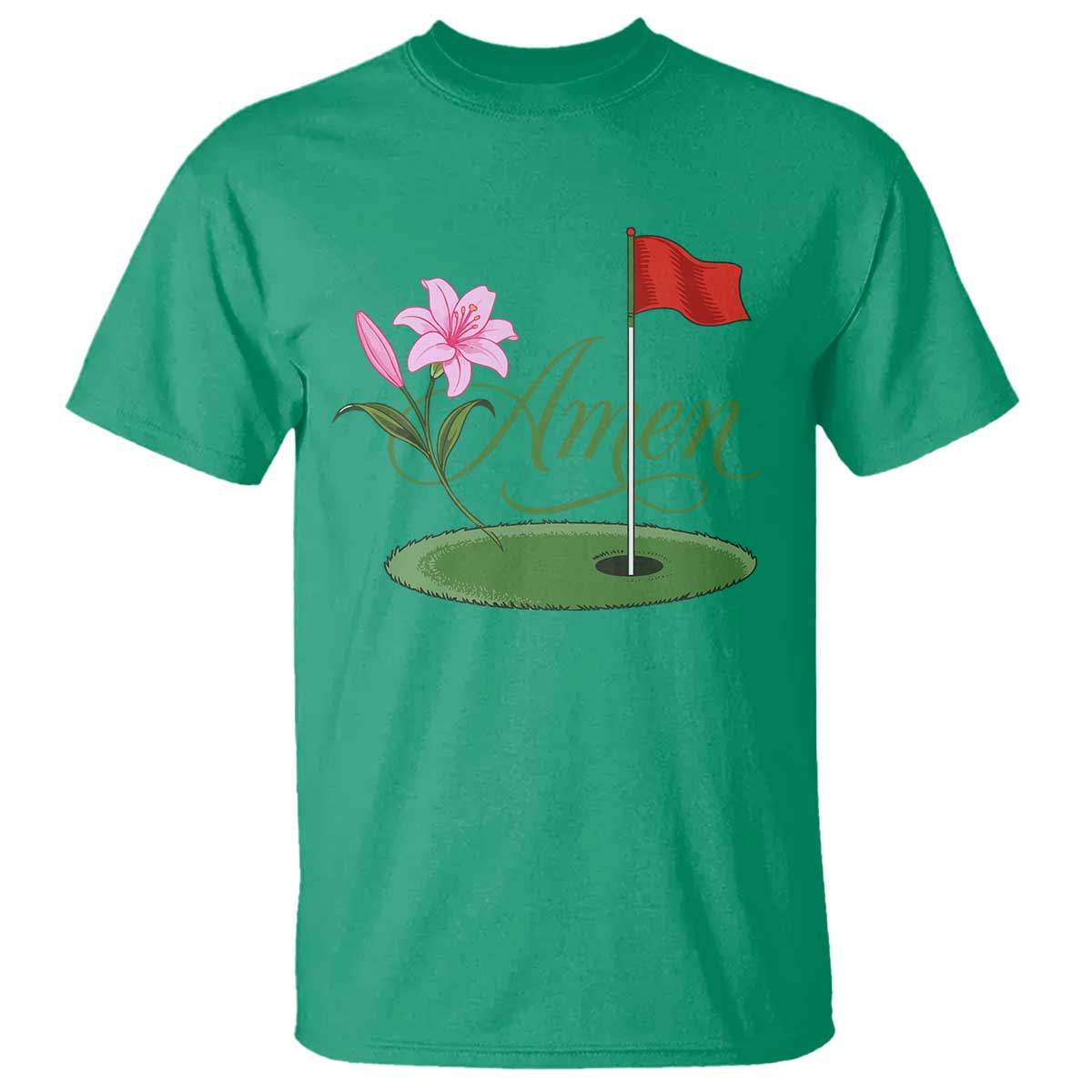 Amen Funny Golf T Shirt Azalea Floral Augusta Georgia for Golfers TS11 Irish Green Print Your Wear