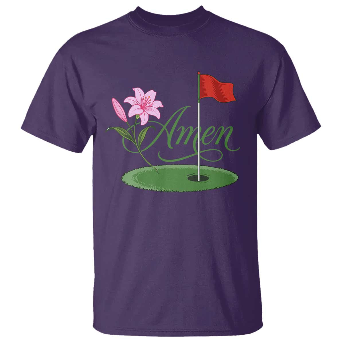 Amen Funny Golf T Shirt Azalea Floral Augusta Georgia for Golfers TS11 Purple Print Your Wear