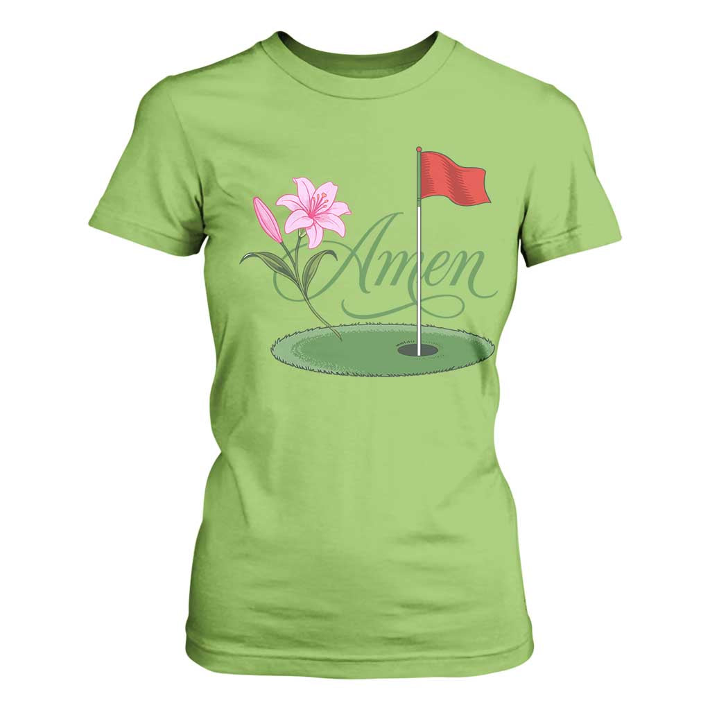 Amen Funny Golf T Shirt For Women Azalea Floral Augusta Georgia for Golfers TS11 Lime Print Your Wear