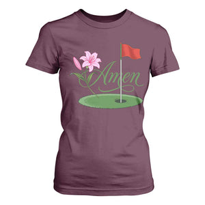 Amen Funny Golf T Shirt For Women Azalea Floral Augusta Georgia for Golfers TS11 Maroon Print Your Wear