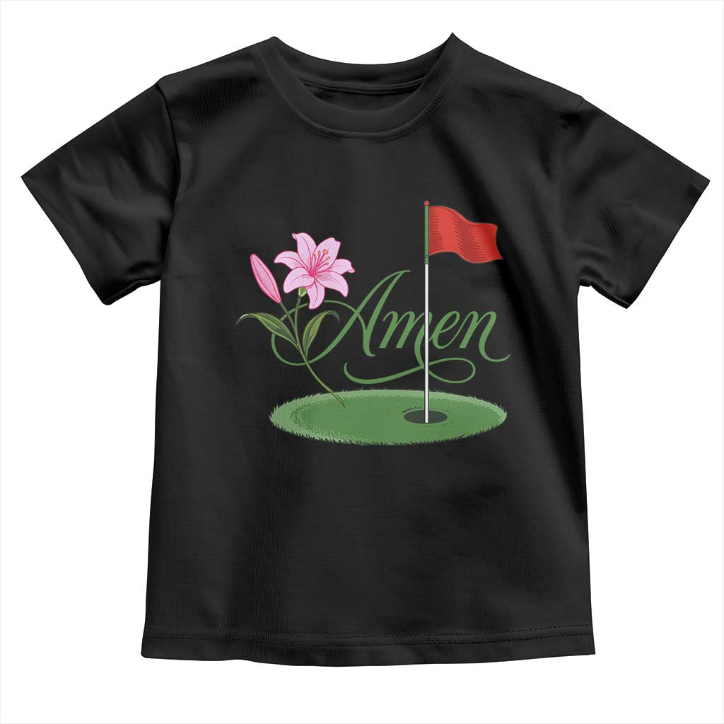 Amen Funny Golf Toddler T Shirt Azalea Floral Augusta Georgia for Golfers TS11 Black Print Your Wear