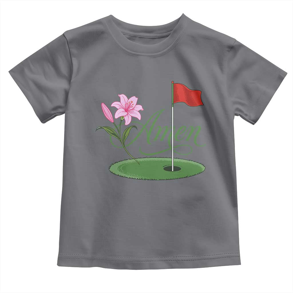 Amen Funny Golf Toddler T Shirt Azalea Floral Augusta Georgia for Golfers TS11 Charcoal Print Your Wear