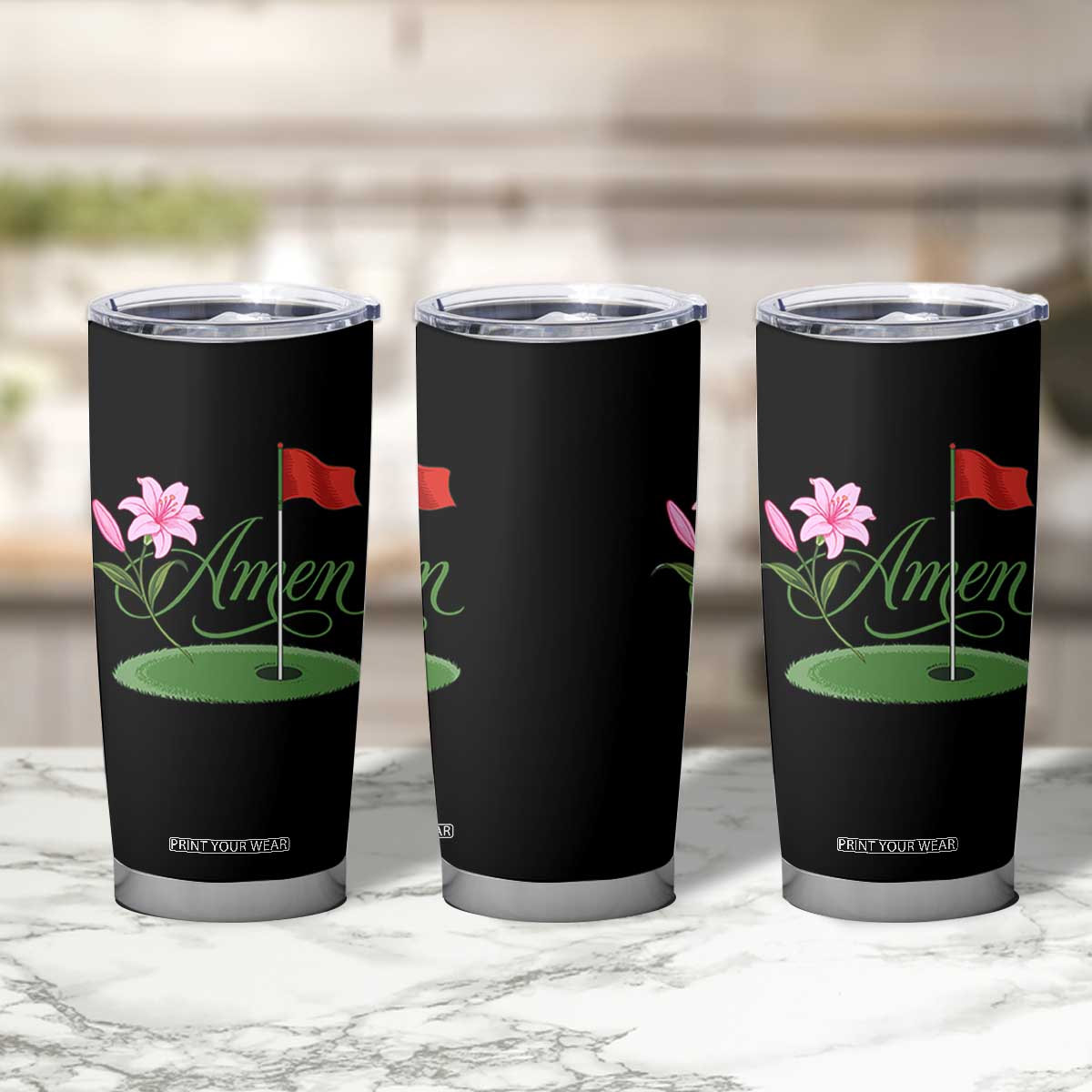 Amen Funny Golf Tumbler Cup Azalea Floral Augusta Georgia for Golfers TS11 Print Your Wear