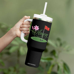 Amen Funny Golf Tumbler With Handle Azalea Floral Augusta Georgia for Golfers TS11 Print Your Wear
