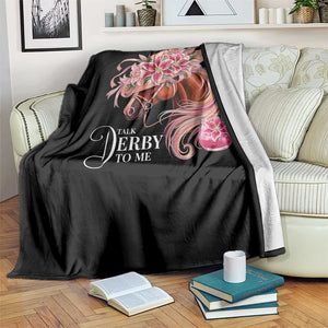 Talk Derby To Me Throw Blanket Funny Horse Racing Derby Day Stargazer Lilies TS11 Print Your Wear