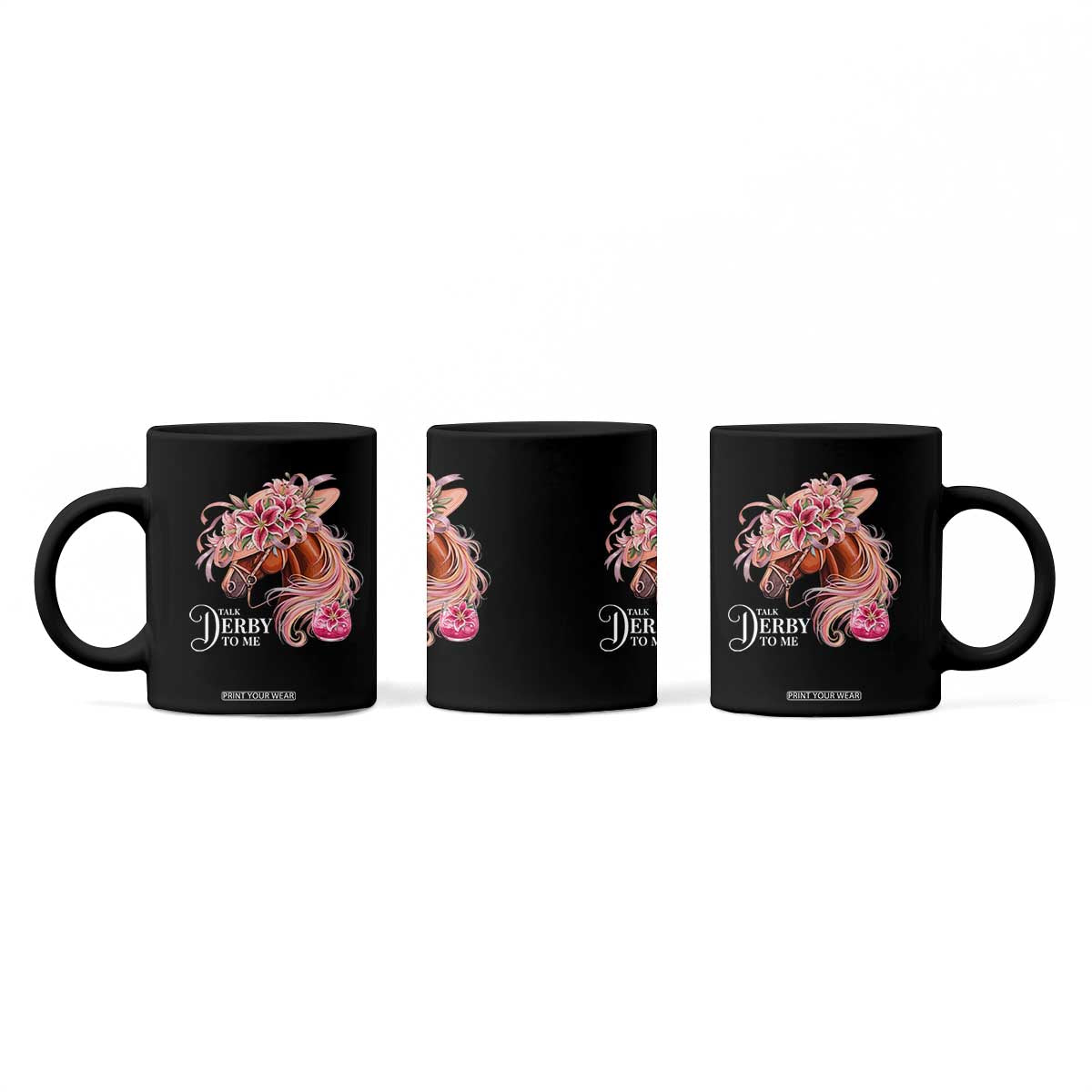 Talk Derby To Me Coffee Mug Funny Horse Racing Derby Day Stargazer Lilies TS11 Print Your Wear