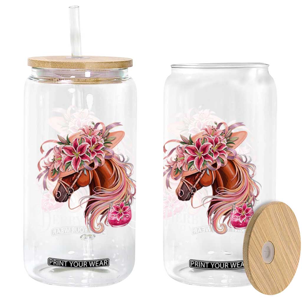 Talk Derby To Me Glass Can Funny Horse Racing Derby Day Stargazer Lilies TS11 Print Your Wear