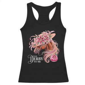 Talk Derby To Me Racerback Tank Top Funny Horse Racing Derby Day Stargazer Lilies TS11 Black Print Your Wear