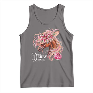 Talk Derby To Me Tank Top Funny Horse Racing Derby Day Stargazer Lilies TS11 Deep Heather Print Your Wear