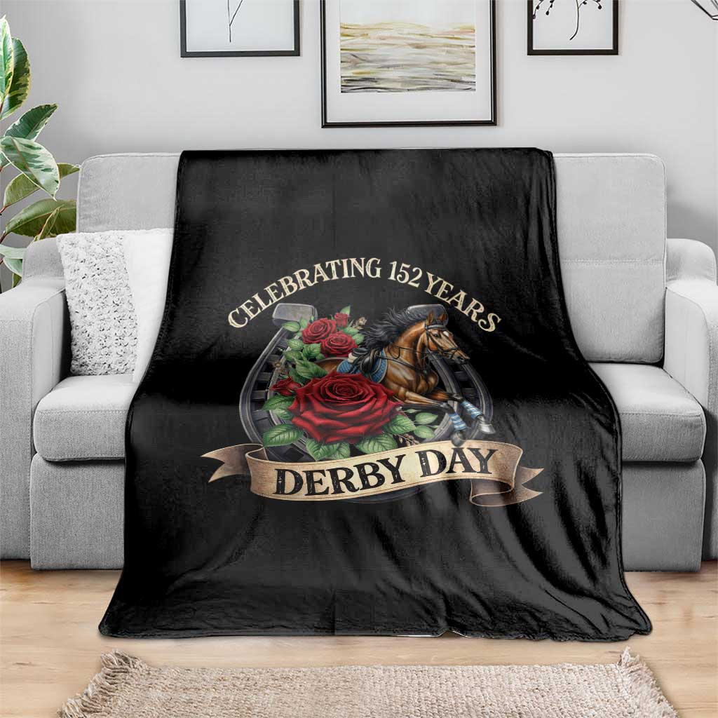 Celebrating 152 Years Derby Day Throw Blanket Vintage Horse Racing Roses TS11 Print Your Wear