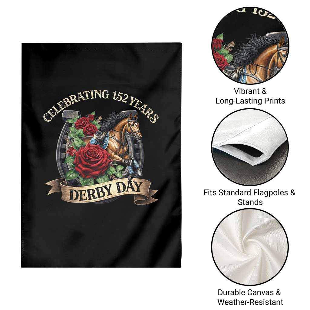 Celebrating 152 Years Derby Day Garden Flag Vintage Horse Racing Roses TS11 Print Your Wear