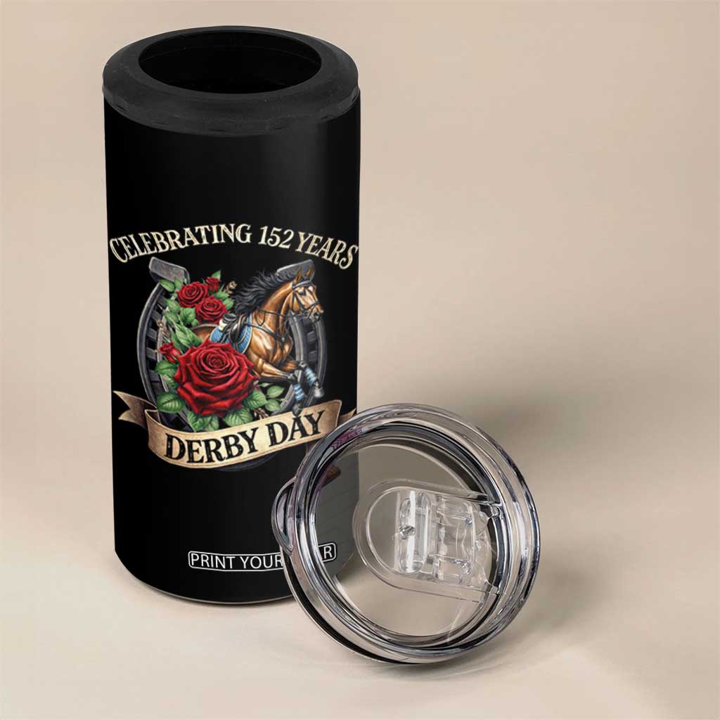 Celebrating 152 Years Derby Day 4 in 1 Can Cooler Tumbler Vintage Horse Racing Roses TS11 Print Your Wear