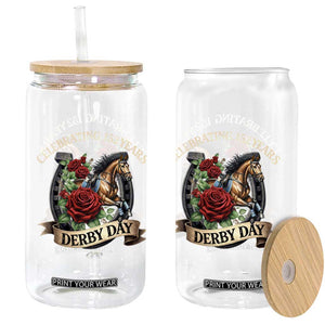 Celebrating 152 Years Derby Day Glass Can Vintage Horse Racing Roses TS11 Print Your Wear