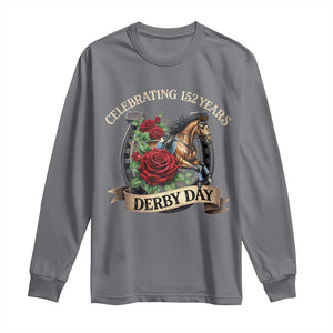 Celebrating 152 Years Derby Day Long Sleeve Shirt Vintage Horse Racing Roses TS11 Charcoal Print Your Wear