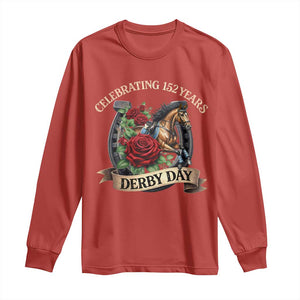Celebrating 152 Years Derby Day Long Sleeve Shirt Vintage Horse Racing Roses TS11 Red Print Your Wear
