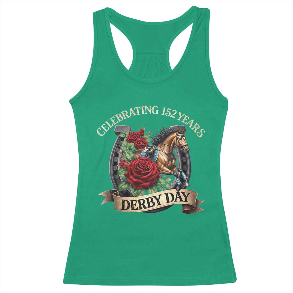 Celebrating 152 Years Derby Day Racerback Tank Top Vintage Horse Racing Roses TS11 Irish Green Print Your Wear