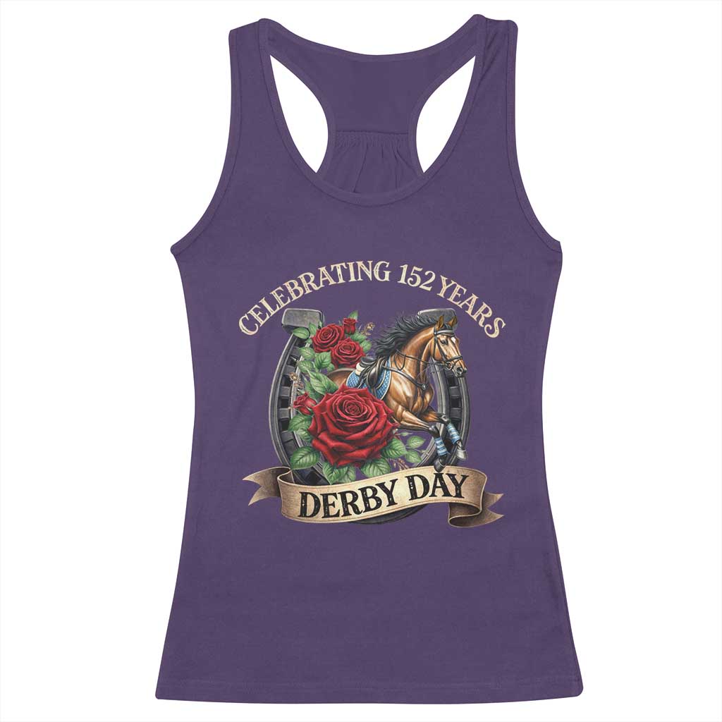 Celebrating 152 Years Derby Day Racerback Tank Top Vintage Horse Racing Roses TS11 Purple Print Your Wear