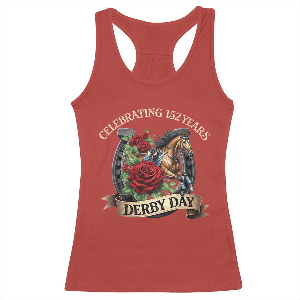 Celebrating 152 Years Derby Day Racerback Tank Top Vintage Horse Racing Roses TS11 Red Print Your Wear
