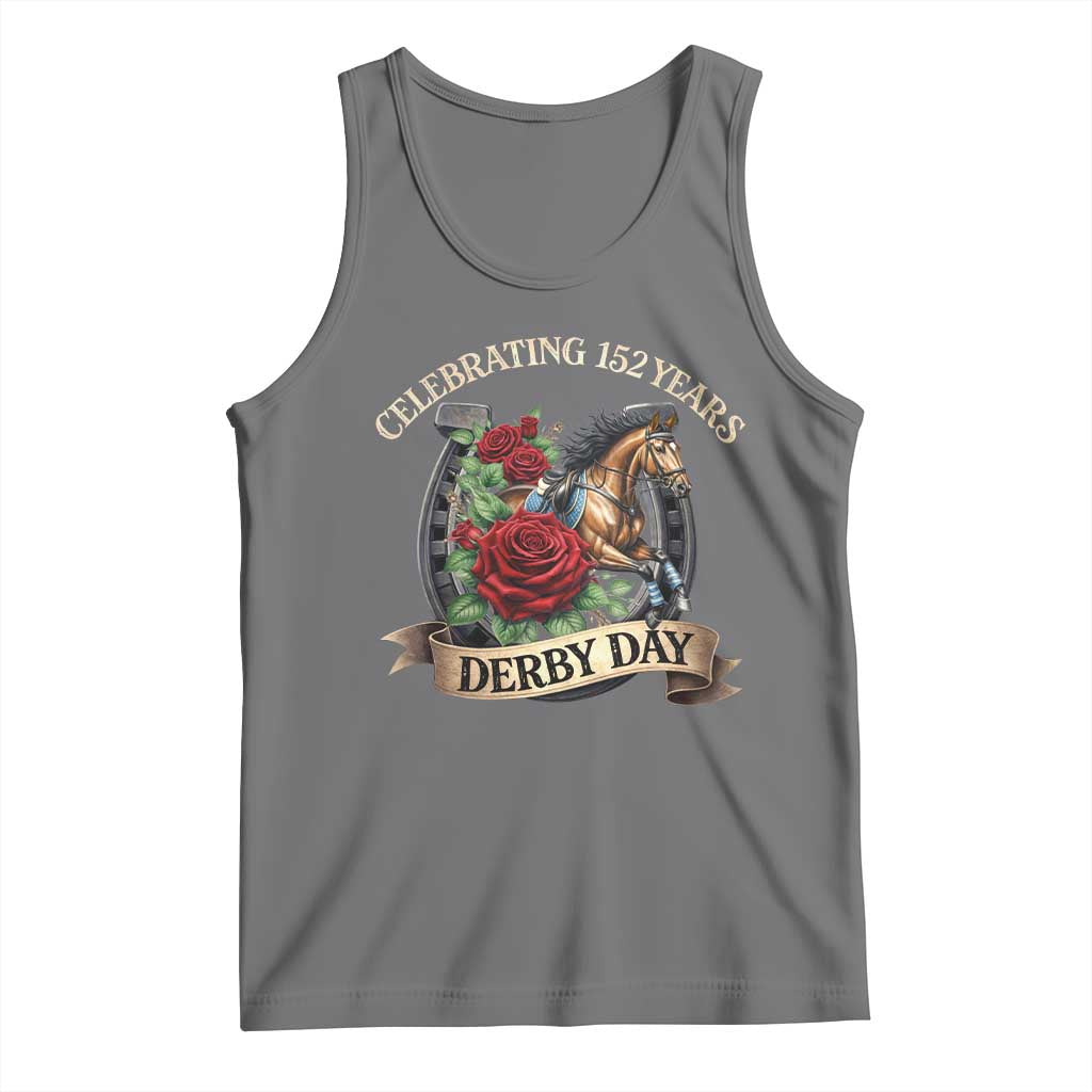 Celebrating 152 Years Derby Day Tank Top Vintage Horse Racing Roses TS11 Black Heather Print Your Wear