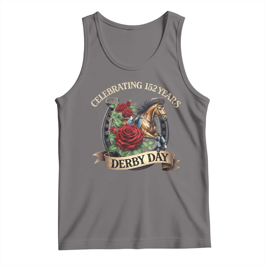 Celebrating 152 Years Derby Day Tank Top Vintage Horse Racing Roses TS11 Deep Heather Print Your Wear