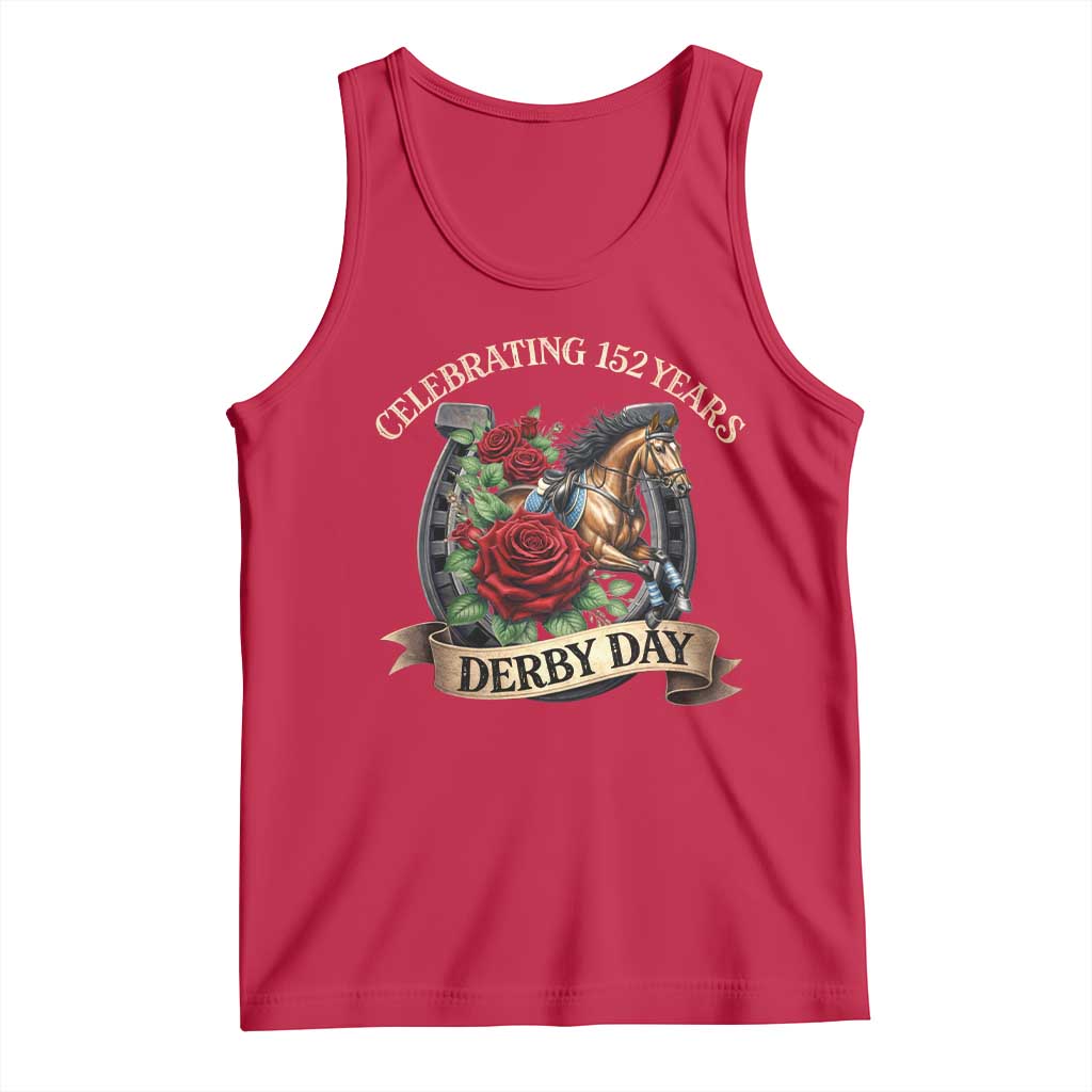 Celebrating 152 Years Derby Day Tank Top Vintage Horse Racing Roses TS11 Red Print Your Wear
