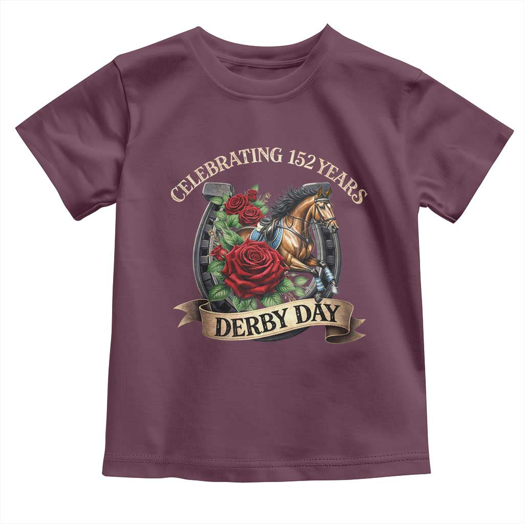 Celebrating 152 Years Derby Day Toddler T Shirt Vintage Horse Racing Roses TS11 Maroon Print Your Wear
