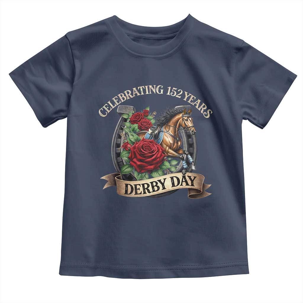 Celebrating 152 Years Derby Day Toddler T Shirt Vintage Horse Racing Roses TS11 Navy Print Your Wear
