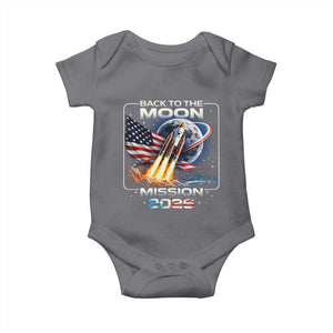 Back To The Moon Mission 2026 Baby Onesie Rocket Launch Moon Space Program TS11 Charcoal Print Your Wear