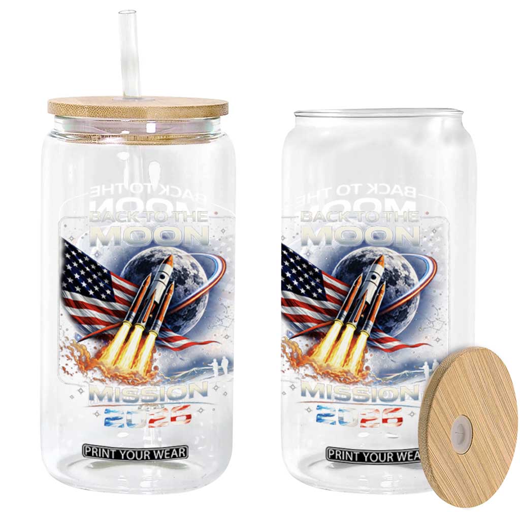 Back To The Moon Mission 2026 Glass Can Rocket Launch Moon Space Program TS11 Print Your Wear