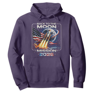 Back To The Moon Mission 2026 Hoodie Rocket Launch Moon Space Program TS11 Purple Print Your Wear