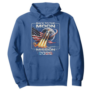 Back To The Moon Mission 2026 Hoodie Rocket Launch Moon Space Program TS11 Royal Blue Print Your Wear
