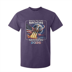 Back To The Moon Mission 2026 T Shirt For Kid Rocket Launch Moon Space Program TS11 Purple Print Your Wear