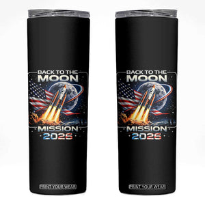 Back To The Moon Mission 2026 Skinny Tumbler Rocket Launch Moon Space Program TS11 Black Print Your Wear