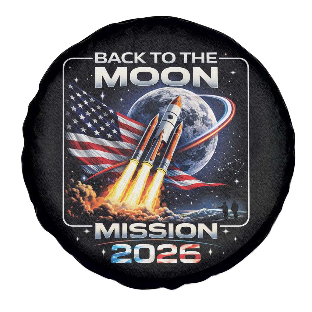 Back To The Moon Mission 2026 Spare Tire Cover Rocket Launch Moon Space Program TS11 Print Your Wear