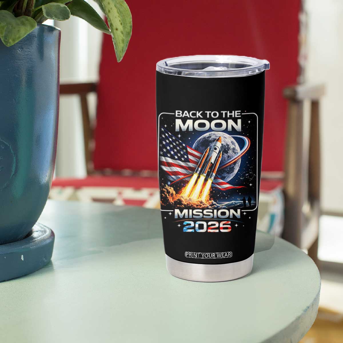 Back To The Moon Mission 2026 Tumbler Cup Rocket Launch Moon Space Program TS11 Print Your Wear