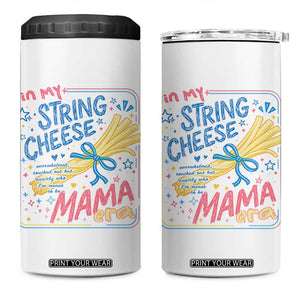 In My String Cheese Mama Era 4 in 1 Can Cooler Tumbler Funny Mom Life Coquette Bow TS11 One Size: 16 oz White Print Your Wear