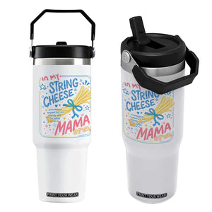 In My String Cheese Mama Era Flip Straw Tumbler Funny Mom Life Coquette Bow TS11 One Size: 30 oz White Print Your Wear