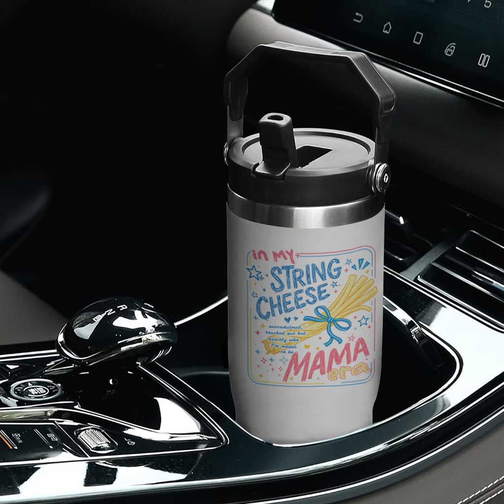 In My String Cheese Mama Era Flip Straw Tumbler Funny Mom Life Coquette Bow TS11 Print Your Wear