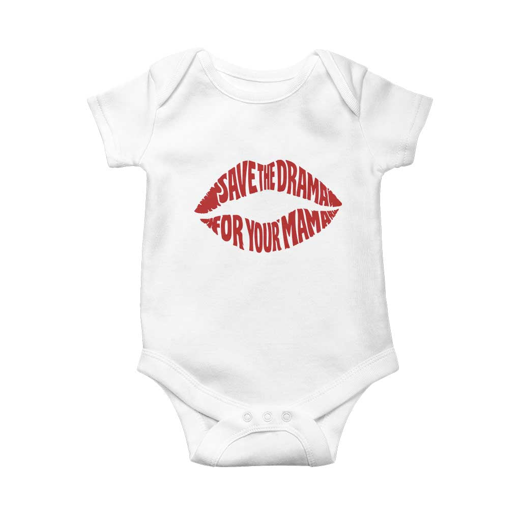 Save The Drama For Your Mama Baby Onesie Retro 90s Sitcom TS11 White Print Your Wear