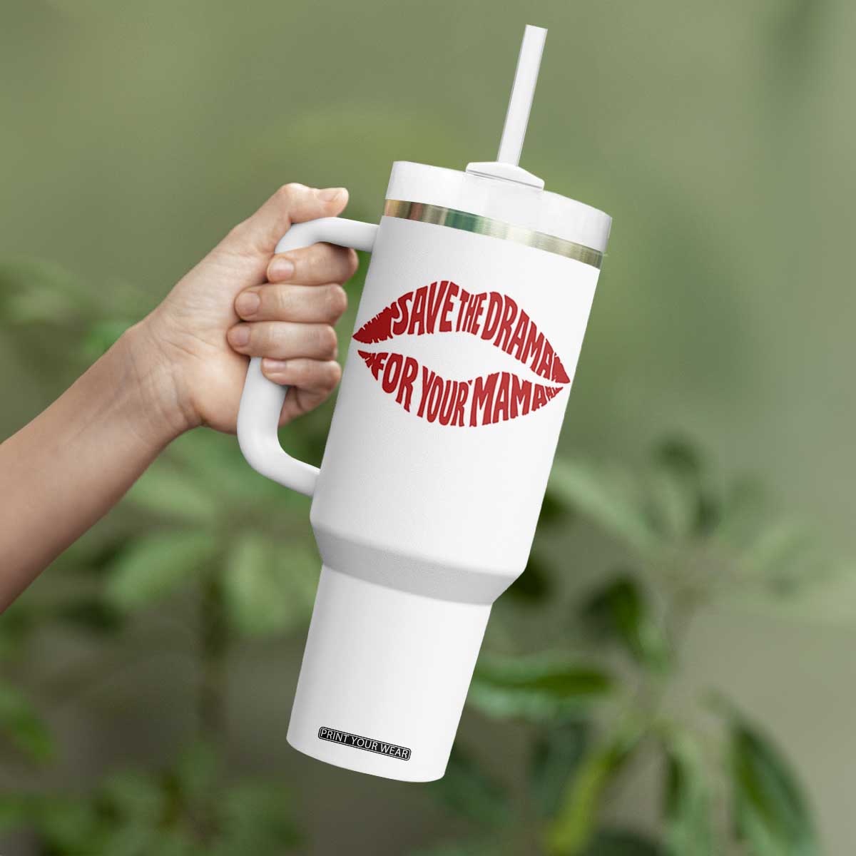 Save The Drama For Your Mama Tumbler With Handle Retro 90s Sitcom TS11 Print Your Wear