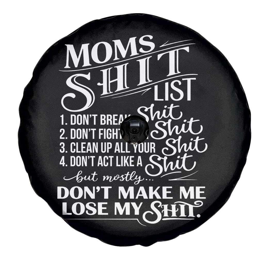 Mom Shit List Spare Tire Cover Funny Mom Life Sarcastic Mothers Day TS11 Print Your Wear
