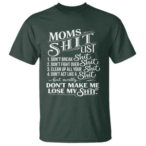 Mom Shit List T Shirt Funny Mom Life Sarcastic Mothers Day TS11 Dark Forest Green Print Your Wear