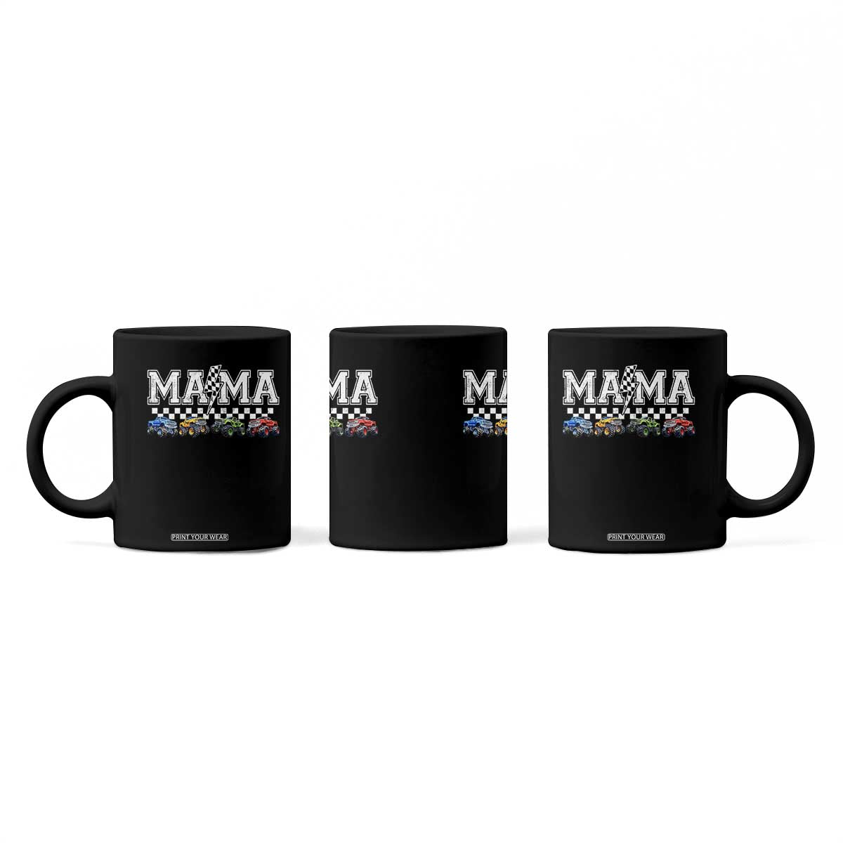 Monster Truck Mama Coffee Mug Funny Truck Mom Checkered Mother's Day TS11 Print Your Wear